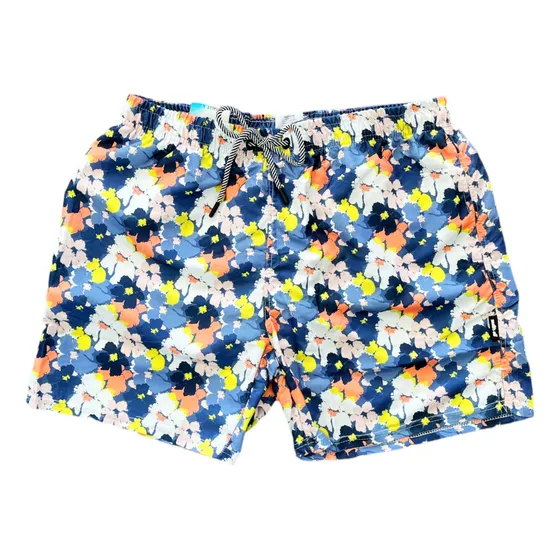 Short De Baño Motor Oil Estampado Floreado