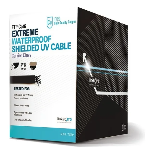 Bobina Cable Utp Cat6+ 152.5 M Exterior Blindado