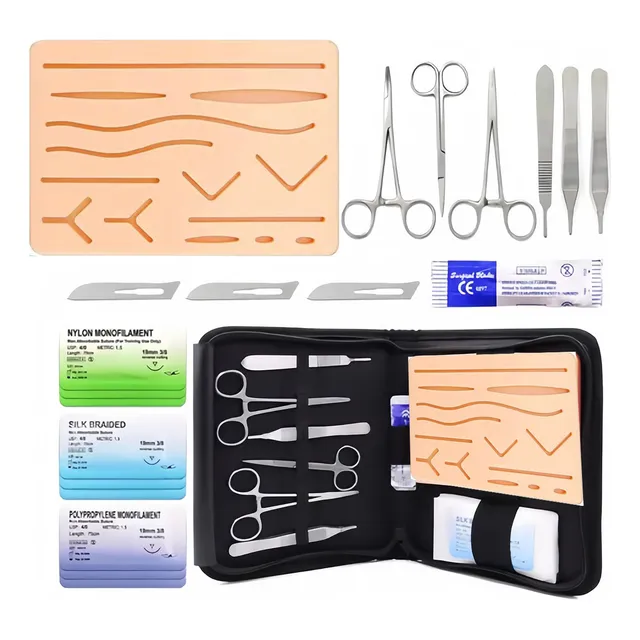 Kit De Practica De Sutura 3 Capas 17 Cortes Incluido Todo