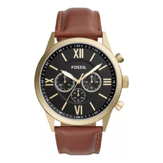 Reloj Fossil Bq2261 Dorado Correa Cuero Casual Caballero Reloj Fossil Bq2261 Dorado Correa Cuero Casual Caballero