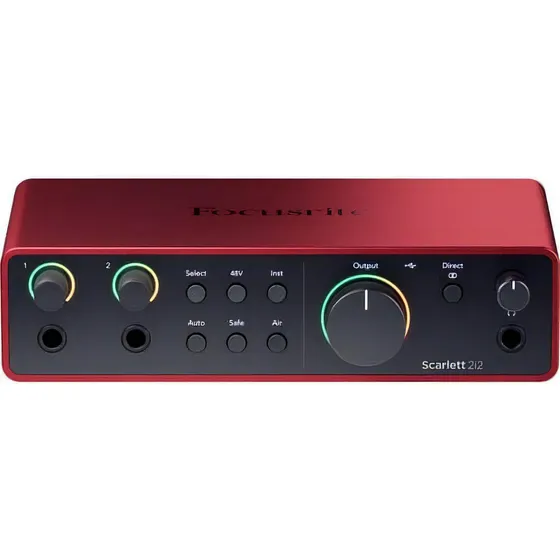 Interfaz De Audio Focusrite Scarlett 2i2 Studio 4ta. Gen. Color Rojo/Negro