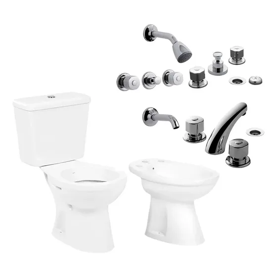 Inodoro Con Mochila Bidet Griferia Completo Fv Arizona