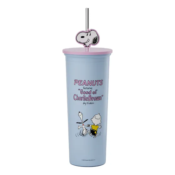 Snoopy Vasoacero 800ml Azul