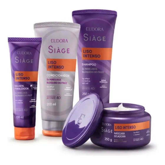 Liso Intenso Shampoo Cond  Máscara E Leave In Eudora 