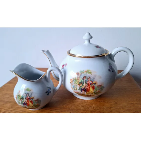 Juego Tetera Y Lechera Porcelana Schumann Bavaria 1918-29