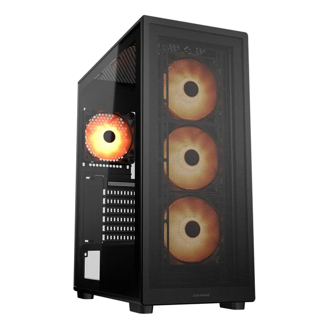 Gabinete Gamer Cougar Mx220 Rgb Black, 4 Fans Incluidos Color Negro