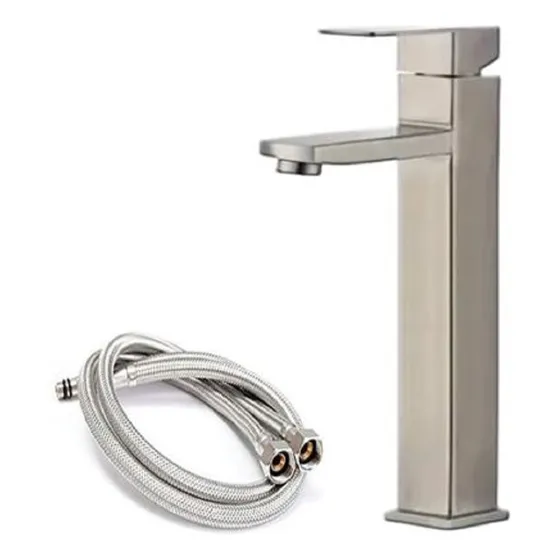 Llave Para Lavamanos Monomando Cuadrada Alta 30cm 