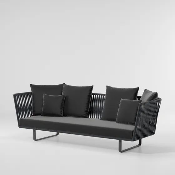 Sofá Corda Náutica 220cm Alumínio Tecido Acquablock Modular
