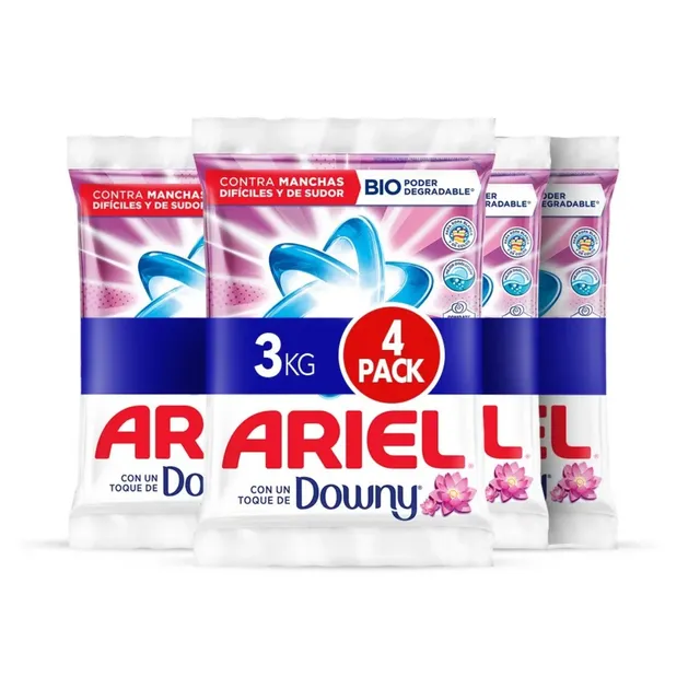 Detergente Ariel En Polvo Toque Downy 4 Pack De 750gr C/u