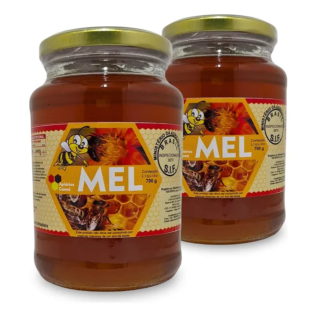 Mel Puro De Abelhas Apis - Florada Silvestre 2 Un. De 700g