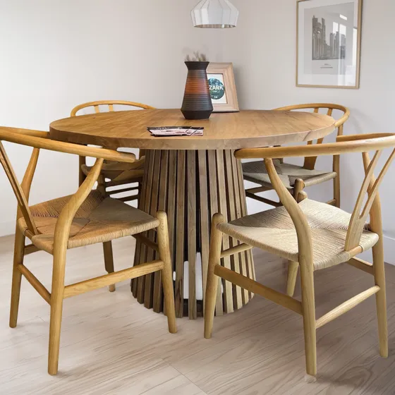 Mesa De Comedor Ozark Home Dinamarca 4 Sillas 120 Cm Diametr