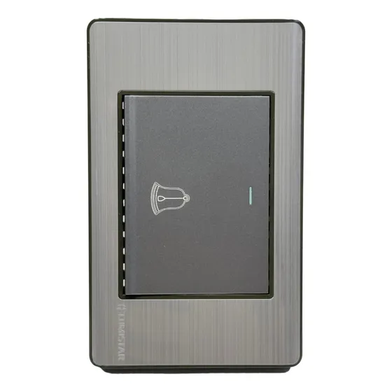 Pulsador De Timbre Lumistar Linea Elite Plateado