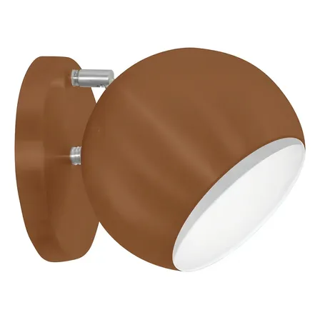 Arandela De Parede Articulada Retrô Bola Cores Marrom