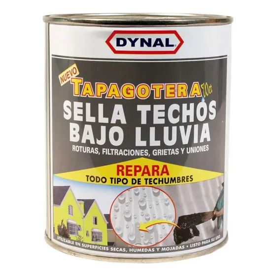 Sella Techos Tapagoteras Bajo Lluvia Wet Negro 1/4 Gl Dynal Negro