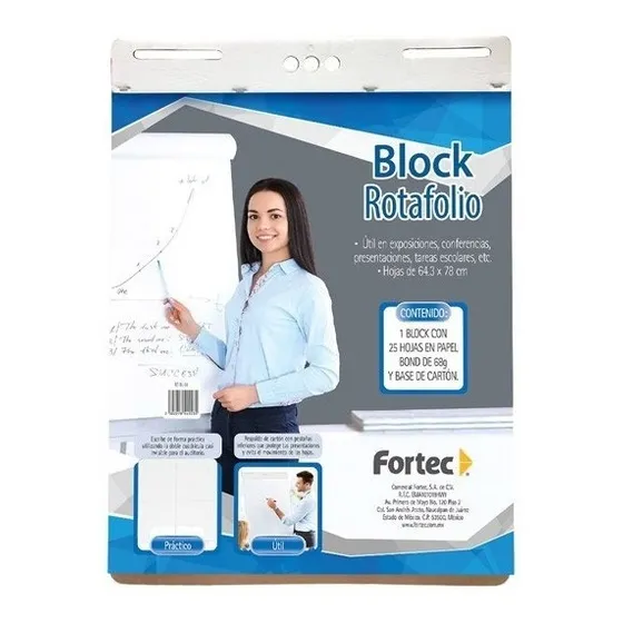 Block Rotafolio Cuadro Grande Fortec 25 Hojas 64.3x78 Cm