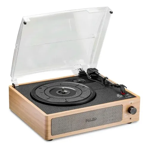 Pack Turntable Vintage Verde: Reproductor Vinyl 3 Velocidade