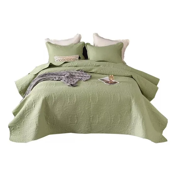 Cobertor De Verano King Unicolor Quilt + 2 Funda Almohada