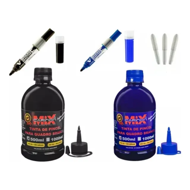 Combo Tinta Marcador De Quadro Branco 500ml +2 Pincel Pilot 