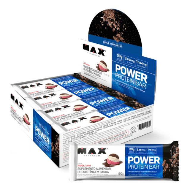Power Protein Bar 90g Max Titanium Cx C/ 8 Power Protein Bar 90g Max Titanium Cx C/ 8