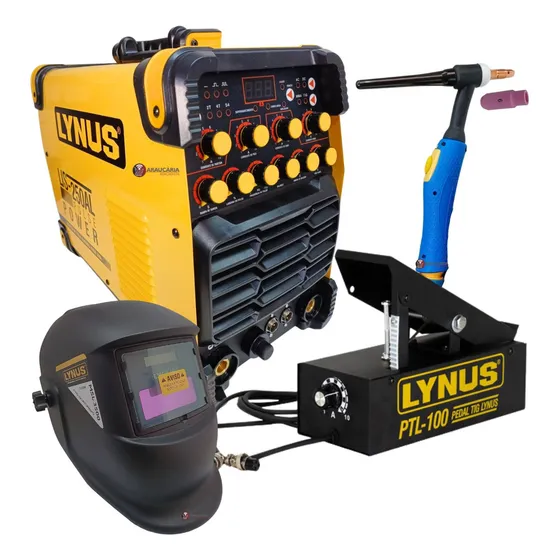 Inversora Solda Alumínio Lis-250 Pulsada Lynus + Acessórios Cor Amarelo/preto Frequência 50 Hz/60 Hz 220v