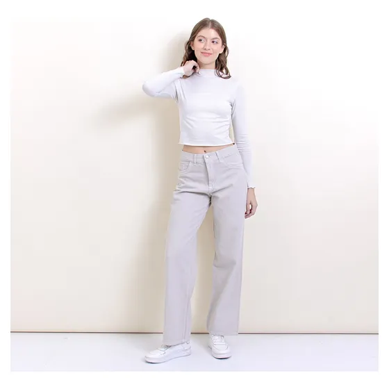 Pantalon Zaira Jeans Wide Leg Urbanos De Mujer