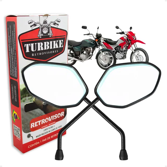 Par De Retrovisor Pop 100 110 Bros Biz 125 Cg Titan Até 2016