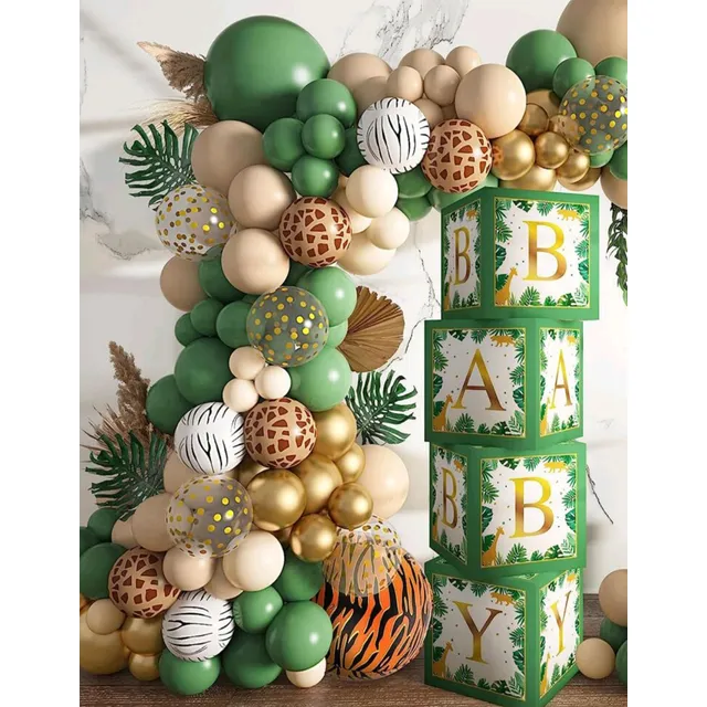 Set De Globos Importado Animal Print 115piezas