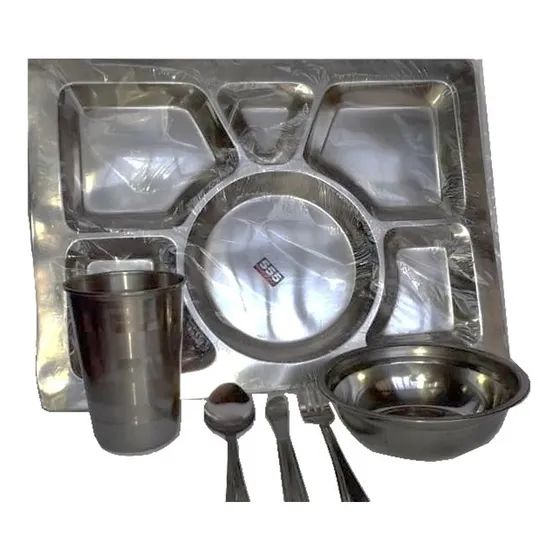 Bandeja Menaje Acero Inoxidable Escudilla Cubierto Vaso