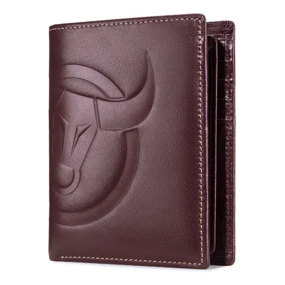 Bullcaptain - Billetera De Cuero Mate Qb-0203-v-cf Café