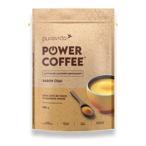 Power Coffee Refil 180g Pura Vida Sabor Chai