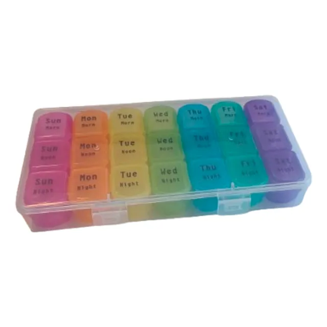 Pastillero Semanal 3 Tomas 7 Dias Organizador Pastillas Colo