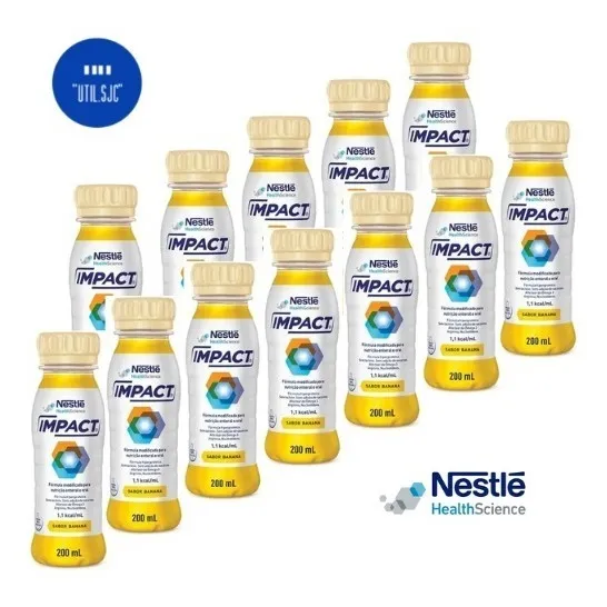 Kit 12 Unidades Suplemento Impact Nestlé Sabor banana 200Ml
