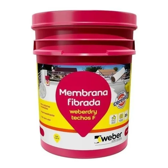 Membrana Fibrada Techos F Weberdry Weber 20kg Color Teja