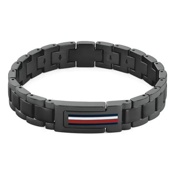 Tommy Hilfiger Pulsera Hombre Acero Inoxidable Broche Negro