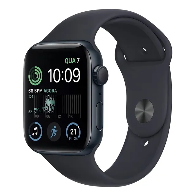 Apple Watch SE GPS (2da gen) - Caixa meia-noite de alumínio 44 mm - Pulseira esportiva meia-noite - Padrão