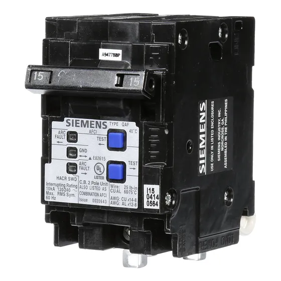 Siemens Q215afcp 2-pole 120-volt Combinacion Tipo Interrupto