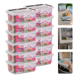 Kit 12 Potes Marmita ReutilizĂĄvel Congelador Microondas Ătil Kit 12 Potes Marmita ReutilizĂĄvel Congelador Microondas Ătil