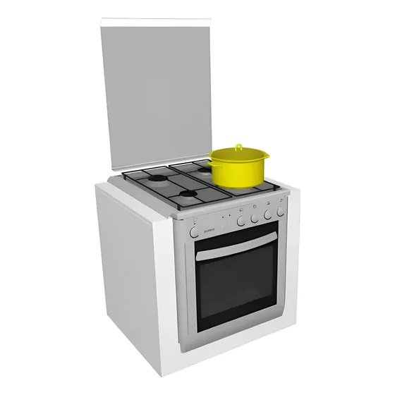 Armário P/ Embutir Fogão 4 Bocas - Mdf - Branco Ou Preto
