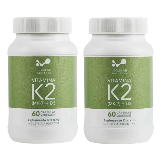 Vitamina K2 (mk - 7) + + Vit. D3 | Salud Ósea | X2 Frascos