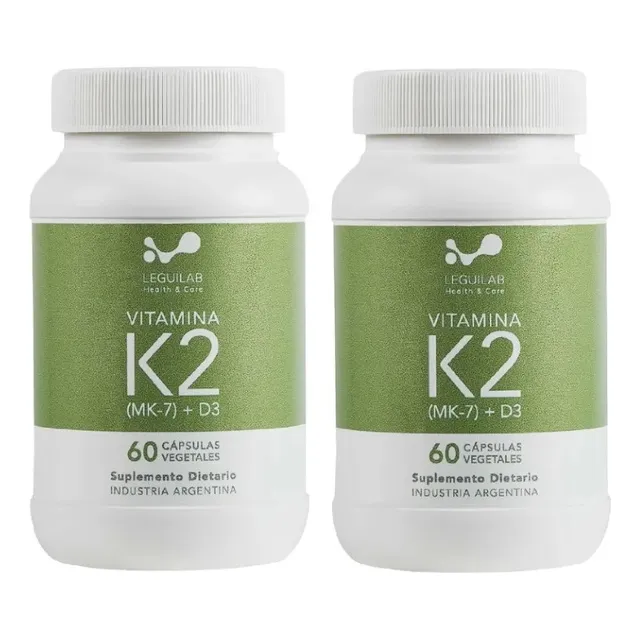 Vitamina K2 (mk - 7) + + Vit. D3 | Salud Ósea | X2 Frascos