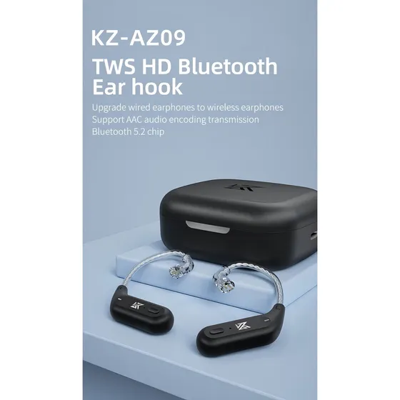 Módulo Tws Bluetooth 5.2 Kz Az09 Tipo C Com Microfone + Cor Preto