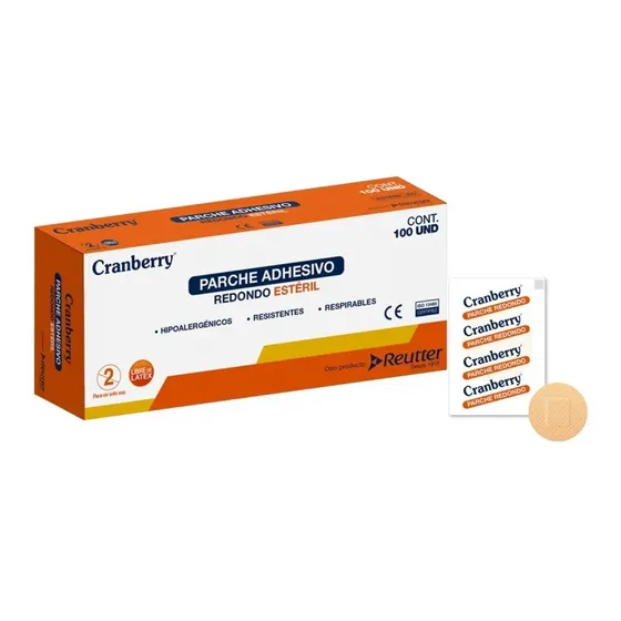 Parche Adhesivo Redondo Estéril Cramberry X 100u- Deltamed
