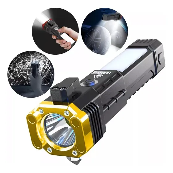 Kit 2 Lanterna Pro Titanium 4 Em 1 Ultra Potência Lanterna Cor Amarelo Luz Branco