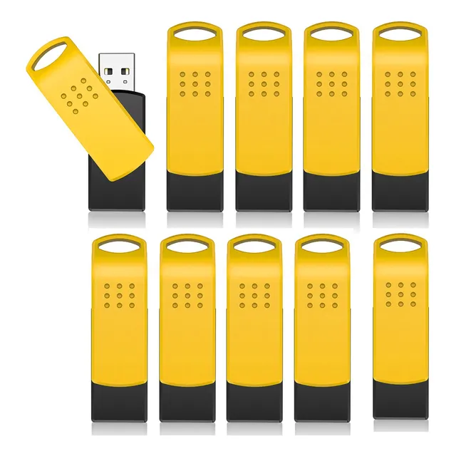 Kit 10 Memoria Usb 16gb Topesel 2.0 Pendrives Color Amarillo