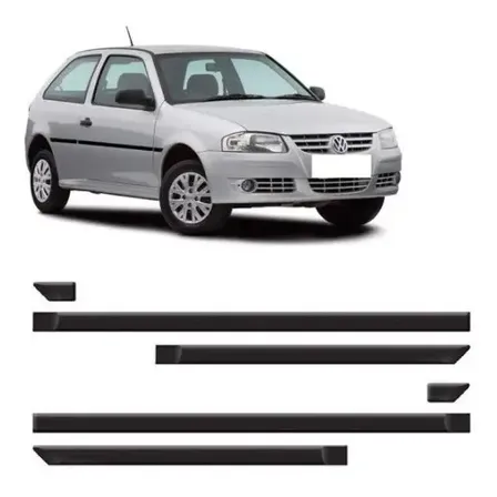 Friso Lateral Gol Parati 2 Portas G3 G4  Mod Original Largo Preto