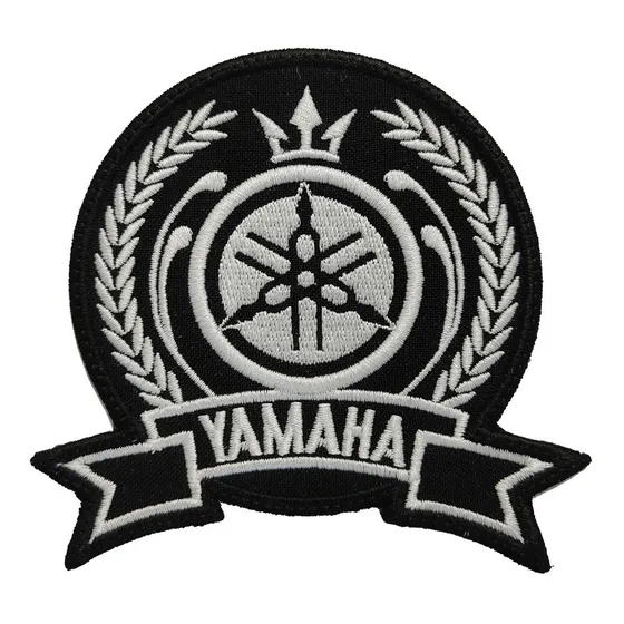 Parche Bordado Escudo Logo Yamaha Con Laureles Y Corona Rey