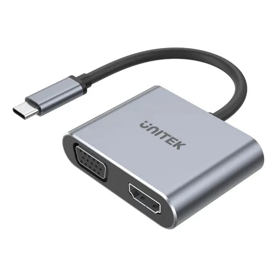 Hub Usb-c Doble Pantalla Vga Hdmi Ultrahd 4k 60hz + Usb