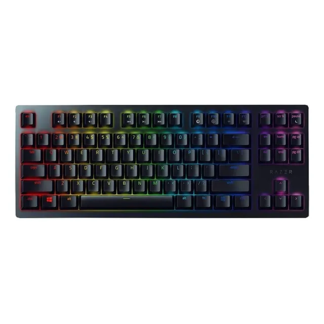 Teclado gamer Razer QWERTY Linear Optical inglés US color negro con luz RGB