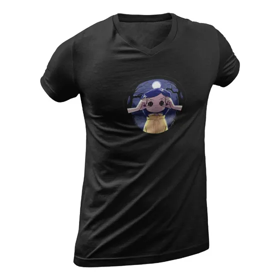 Playera De Coraline Con Botones En Los Ojos Halloween