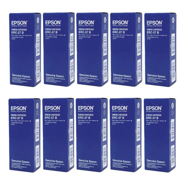 10 Pzas. Cinta Negra Epson Erc-27b Tm-290 Tm-u295